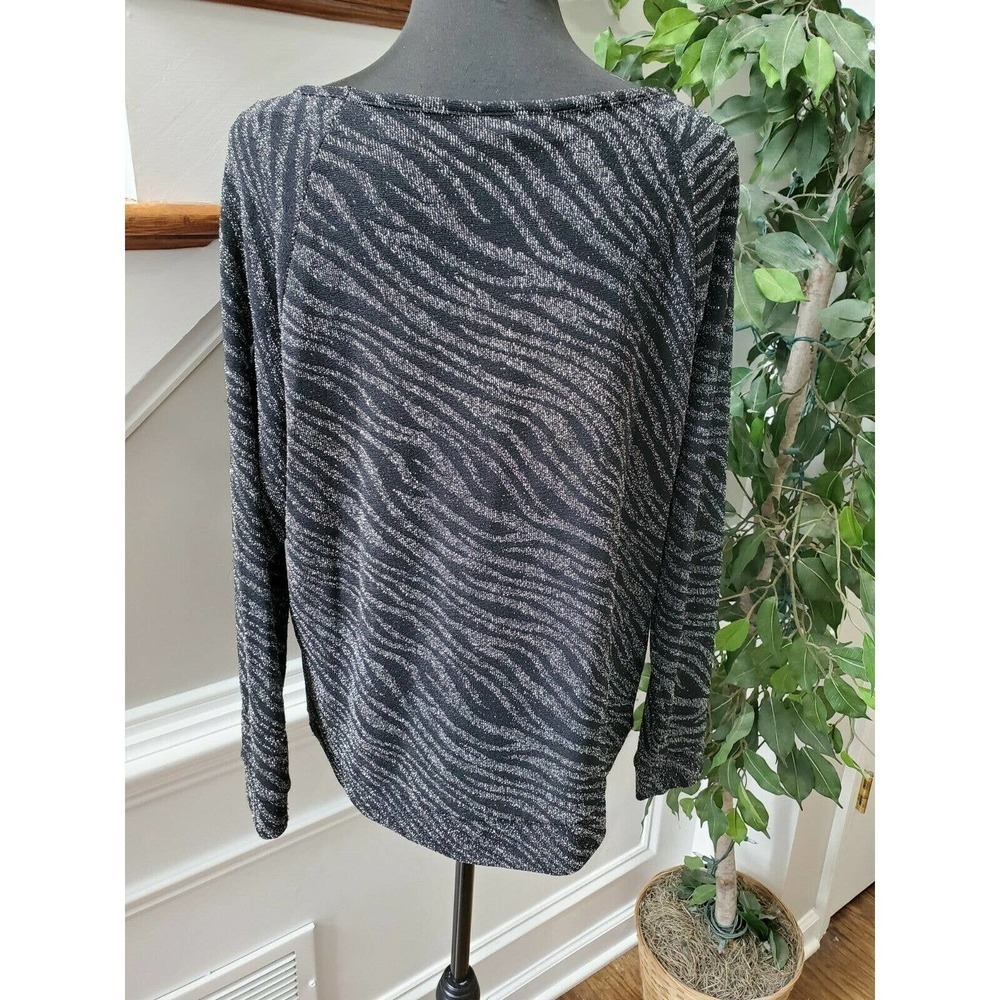 Jennifer Lopez Womens Black Nylon Long Sleeve Scoop Neck Casual Top Size X-Large - Picture 7 of 11